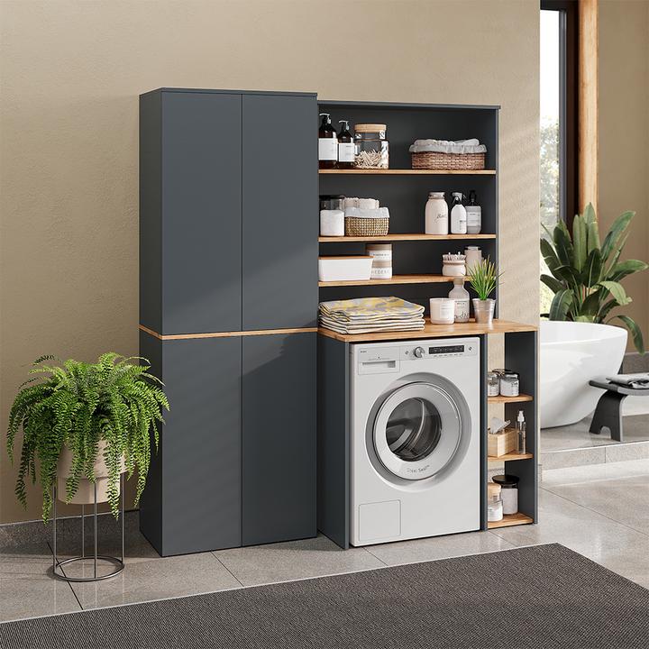 Produktbild Vicco Hochschrank Viktor, Anthrazit/Goldkraft Eiche, 68 x 188.6 cm mit 6 geschlossenen Fächern (40.50 x 68 x 188.60 cm)