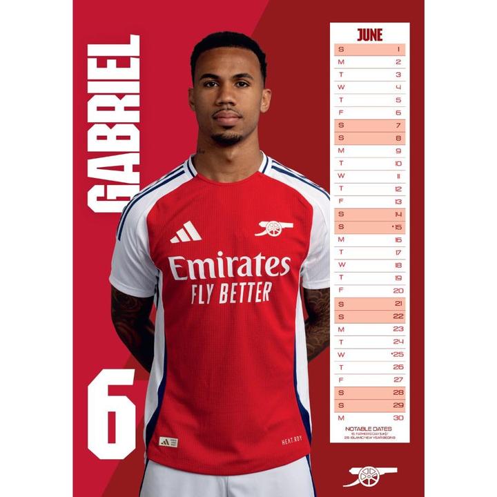 Actual product image Arsenal FC 2025 A3 Wall Calendar (A3, Hardcover, German)