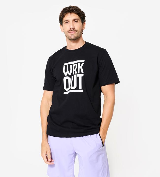 Actual product image Domyos T-Shirt Herren Baumwolle Regular - schwarz (M)