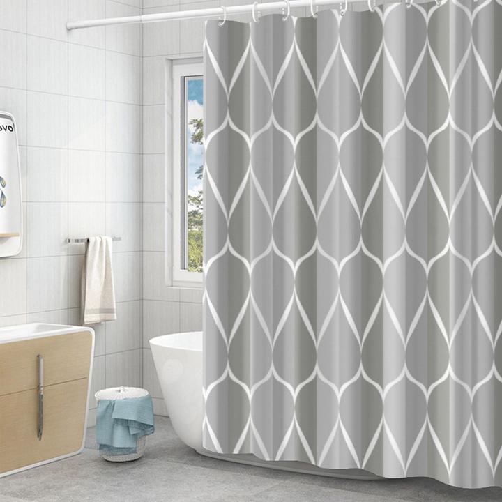 Produktbild Lobwerk Duschvorhang 180x200cm Wasserdicht Badewannenvorhang Anti Schimmel Wannenvorhang mit Ringe (180 x 200 cm)