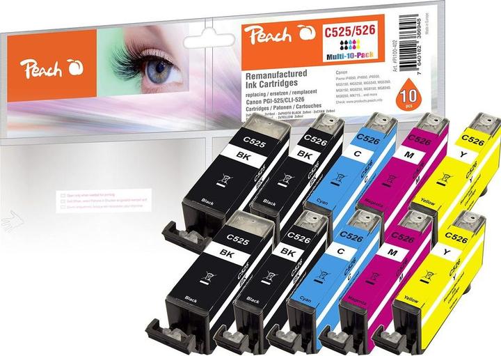 Produktbild Peach Tinte PGI-525/CLI-526 Multi-10-Pack C, M, Y, BK (CMYK)