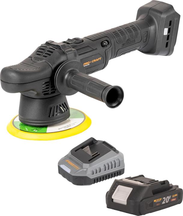 Produktbild Procraft PM20bb Akku Poliermaschine 20 V 150 mm + 1x Akku 2,0 Ah + Ladegerät