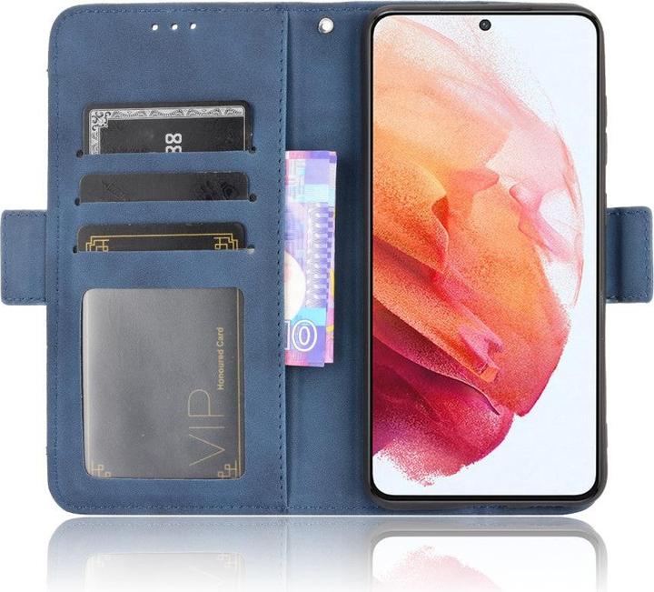 Produktbild Cover-Discount Galaxy S21 FE - Etui mit vielen Kartenfächer blau (Samsung Galaxy S21 FE)