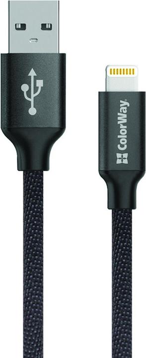 Produktbild Colorway Data Cable Apple Lightning Charging cable, Fast and safe charging Stable data transmission, Black (1 m)