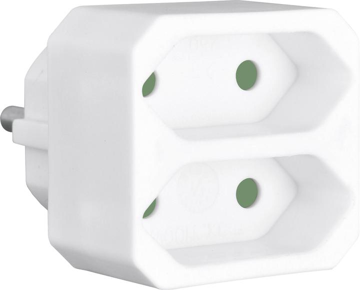 Actual product image Heitech Euro adapter plug 2gang (CEE 7/16, 2 x)