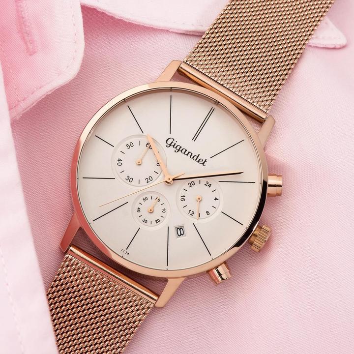 Image du produit Gigandet Chronographe élégant étanche avec affichage 24 heures, fonction arrêt et date (Chronographe, Montre analogique)