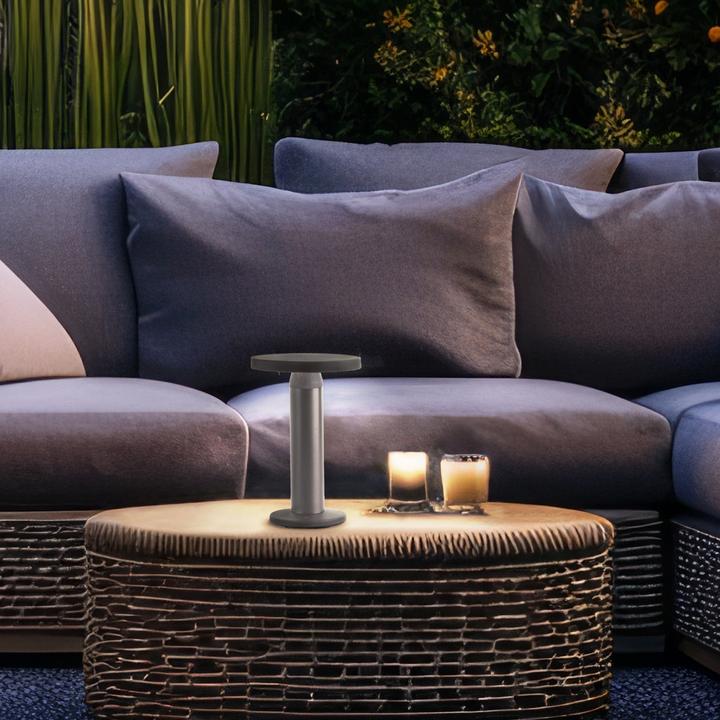 Actual product image Brilliant Magua LED outdoor table lamp with solar 21.7 cm black (220 lm, IP44)