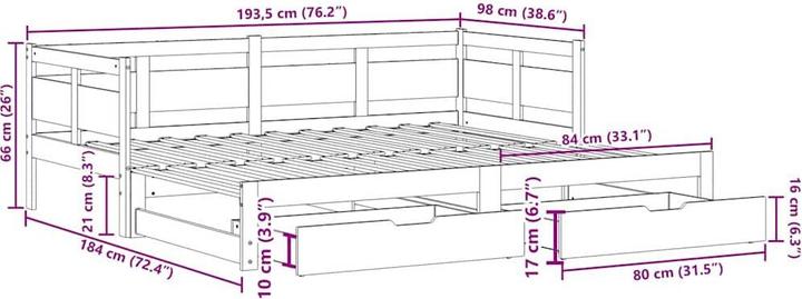 Produktbild vidaXL ausziehbares Tagesbett