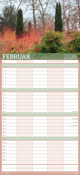Produktbild Garten Familienplaner 2026 (22 x 48 cm, Deutsch)