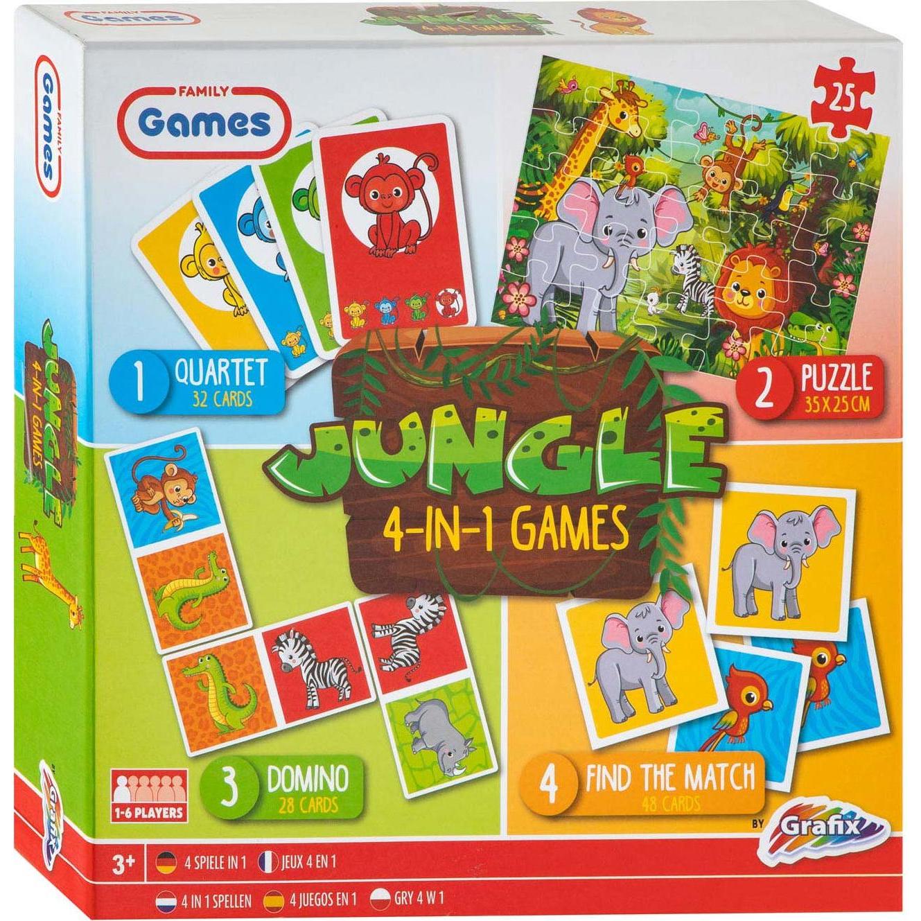 Grafix Spellendoos 4in1 Jungle (Multilingual)
