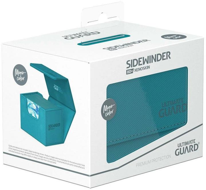 Actual product image Ultimate Guard Card Box XenoSkin Sidewinder Monocolor 80+ Petrol Blue