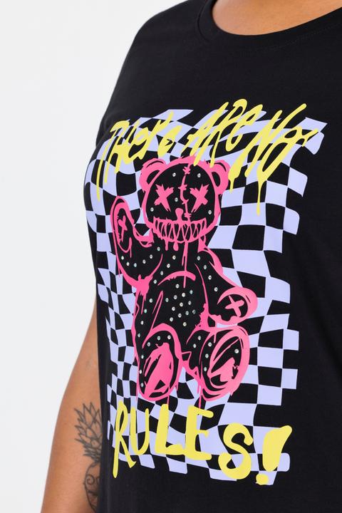 Produktbild Angel of Style T-Shirt, Boxy Fit, Teddy-Motiv, Halbarm (48)