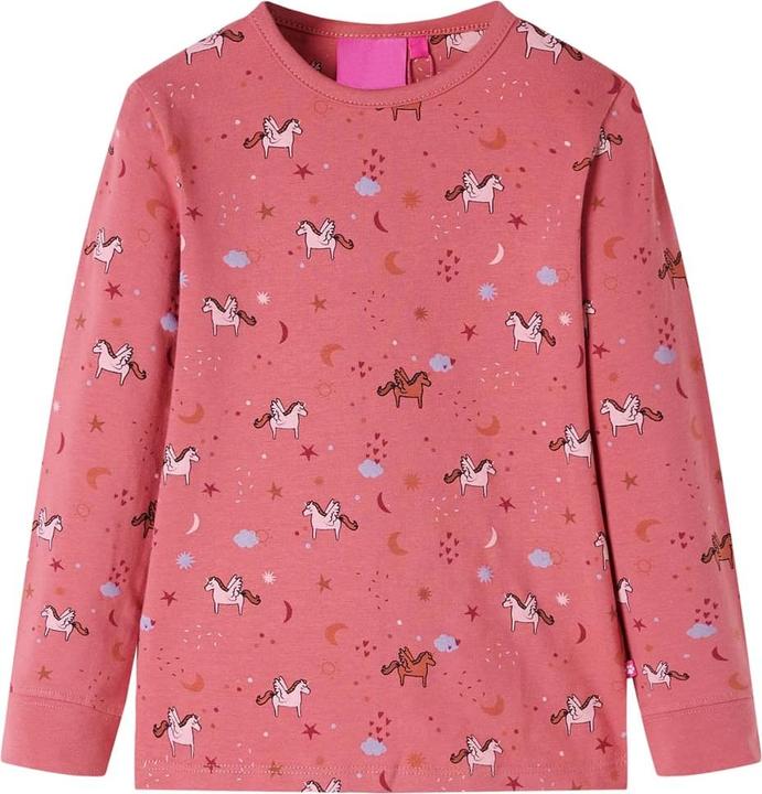 Produktbild vidaXL Kinderpyjama mit Langen Ärmeln Altrosa 128,Material: 95 (128)