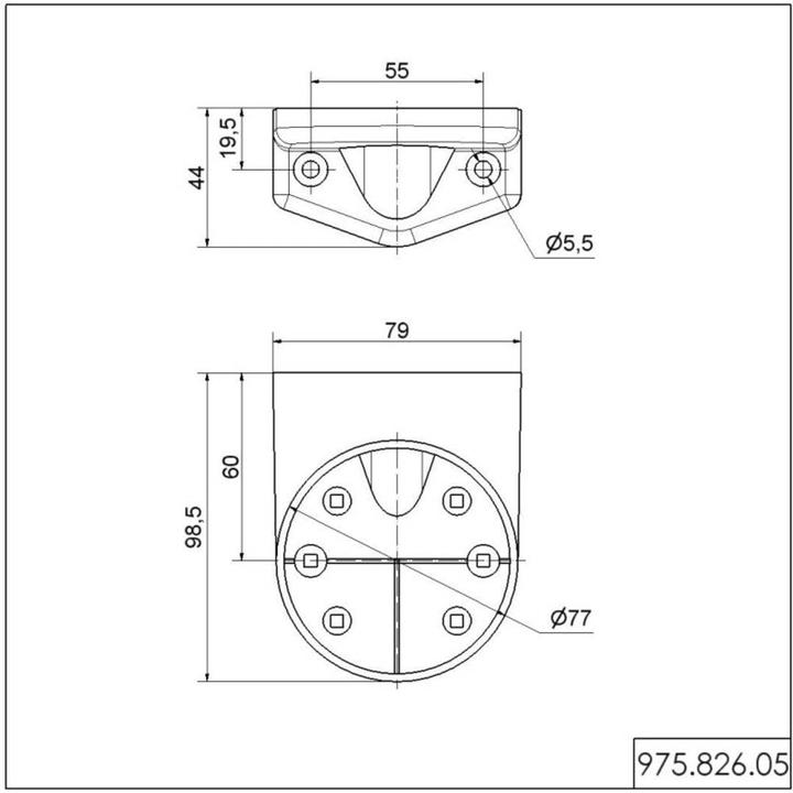 Actual product image Werma Mounting bracket for flash xenon beacon