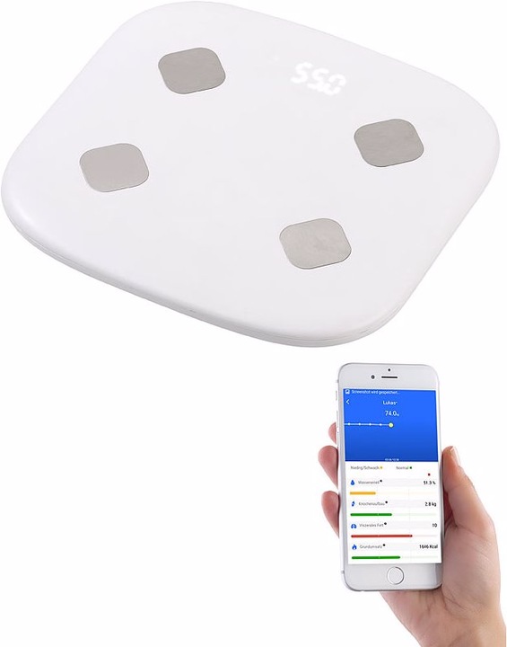 Produktbild Newgen medicals 8in1-Körperanalysewaage mit WLAN für Apple Health (155 kg)