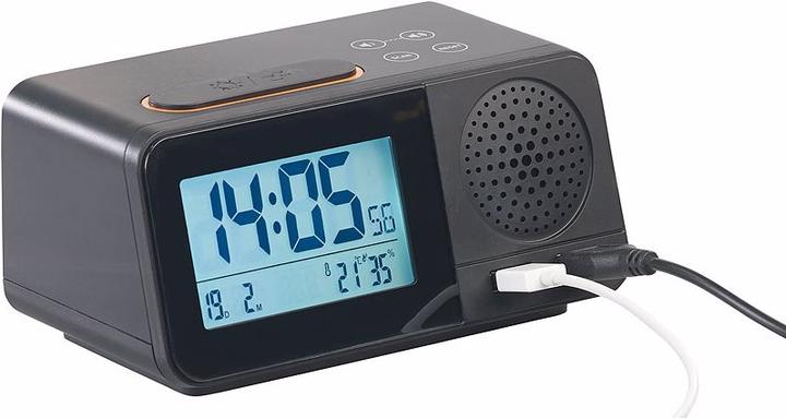 Produktbild Auvisio Funk-Radiowecker mit 2 Weckzeiten, Hygro- & Thermometer