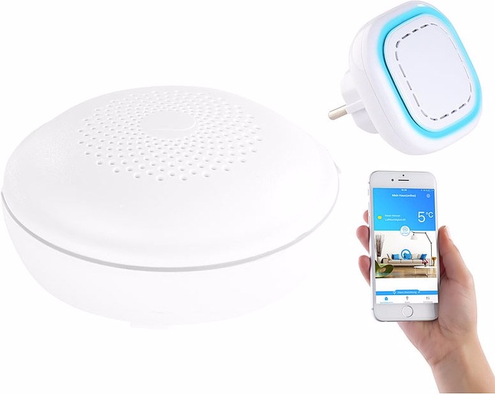 Produktbild VisorTech Funk-Warnsystem WLAN-Gateway mit 1 Wasser-Melder