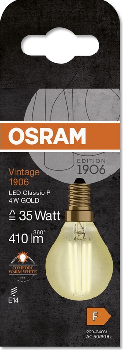 Produktbild Osram Vintage 1906 Led Classic P (E14, 4.50 W, 420 lm, 1 x, F)