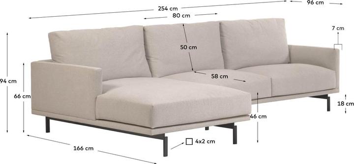Produktbild Kave Home Galene (3-Sitzer, Ecksofa)