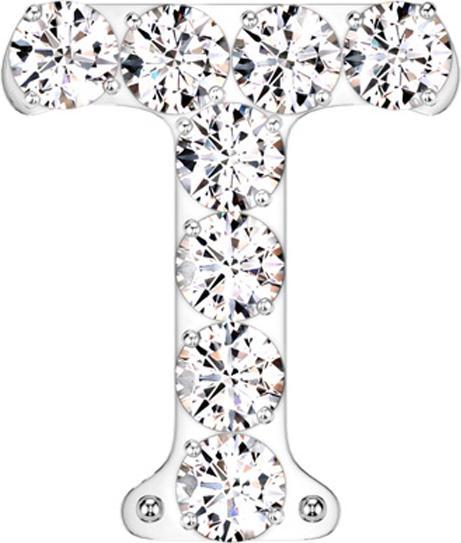 Actual product image Star Piercing Threadless silber mit Kristallen silber Buchstabe T (without brass, Titanium)