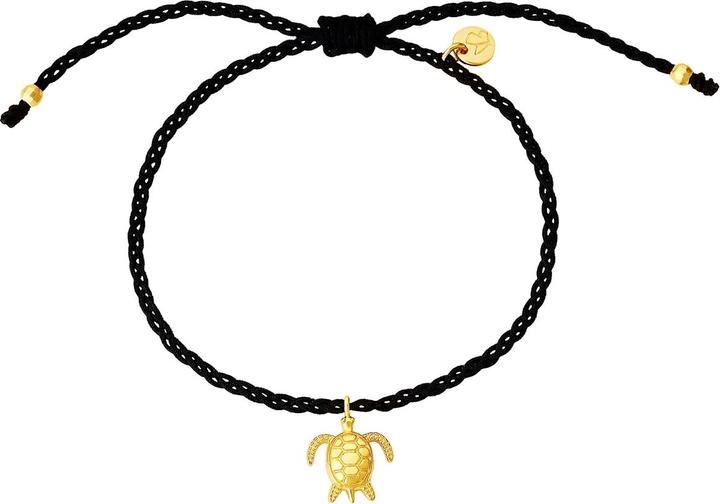 Produktbild Glanzstücke München Armband Sterling Silber gelbgold Textil (schwarz) - 38082 (22 cm, Sterling Silber 925)