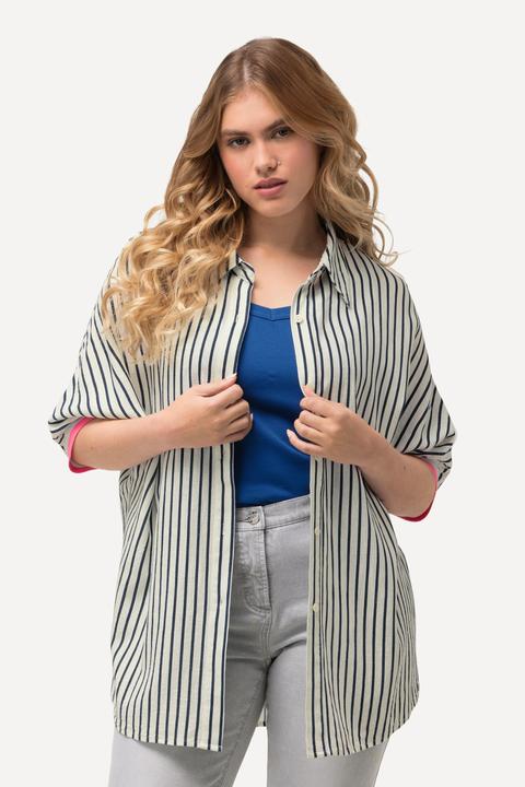 Produktbild Ulla Popken Hemdbluse, Leinenmix, Oversized, Hemdkragen, Halbarm (46, 48)