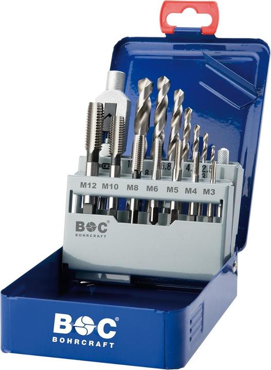 Bohrcraft 4120 14 10015 Jeu de tarauds HSS-G en cassette industrielle EGB 15 / M3 - M12 / 15 pièces