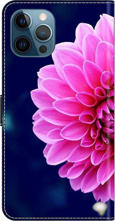 Actual product image Art iPhone 15 Pro Max Book Case Cover with Card Pocket Flower (Apple iPhone 15 Pro Max)