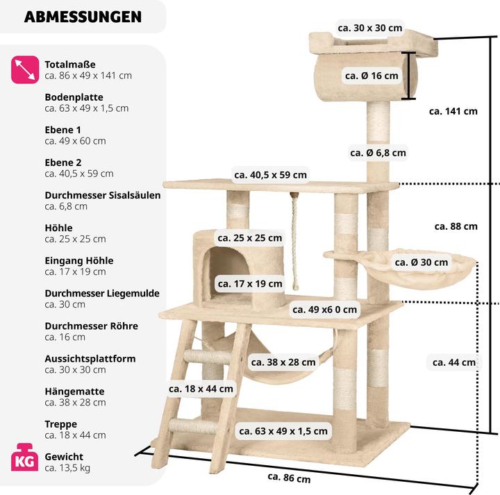 Actual product image tectake Stokeley (141 cm, Beige)