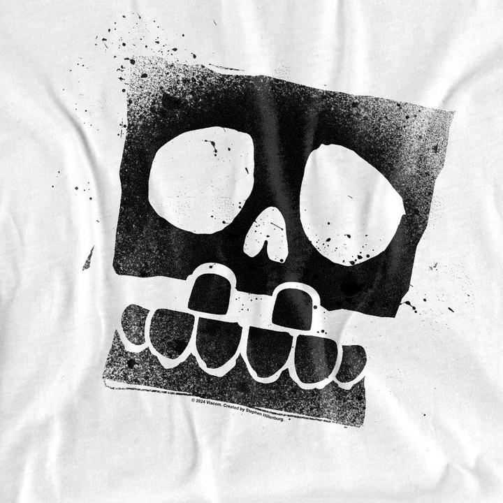 Actual product image Spongebob Squarepants Mens Skull Spray T-Shirt (XL)