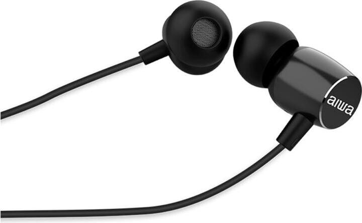 Actual product image Aiwa HEADPHONES 3.5MM ESTM-30BK BLACK (Cable)