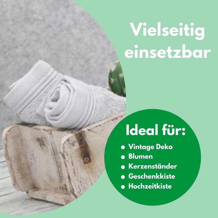 Produktbild Novaliv 2x Holzkiste Vintage Weiss 30 x 15 x 10 cm Alte Ziegelform Holz EIN KAMMER Allzweckkiste aus (30 x 15 x 10 cm)