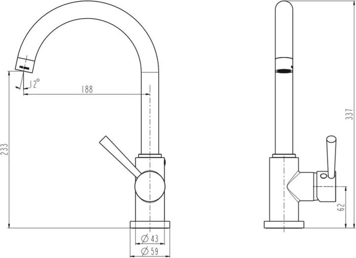 Actual product image NoName Kitchen tap CORNWALL sink mixer stainless steel look swivelling 79126