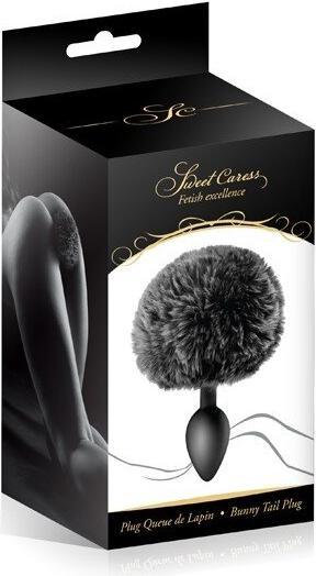 Sweet Caress Plug queue de lapin - noir