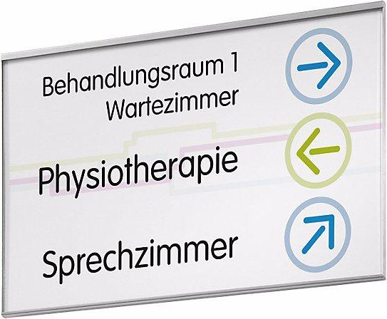 Actual product image Moedel GLASGOW™ sign, A4 landscape, HxW 215 x 300 mm, visual format HxW 207 x 297 mm.