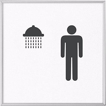 Produktbild Moedel MADRID Silver Line™ Türschild, Piktogramm HxB 120x120 mm, Dusche Herren