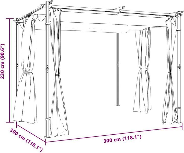 Image du produit vidaXL Pavillon (300 cm, 300 cm)