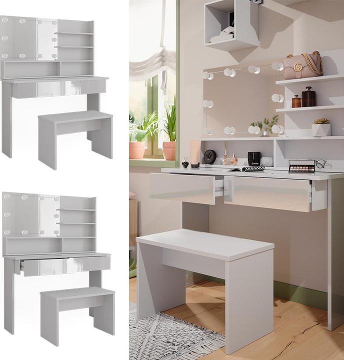 Produktbild Vicco Azur mit Hocker und Beleuchtung (120 x 40 x 83.5 cm)