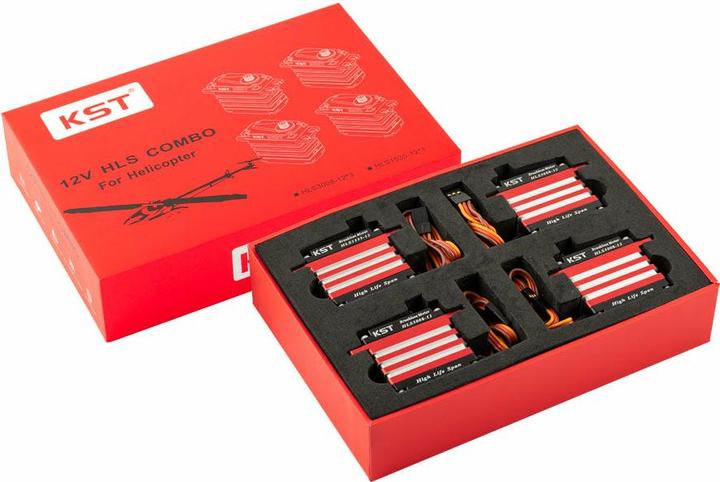 Produktbild KST Servo-Set Heli Combo 12V 3x HLS3008-12, 1x HLS1535-12