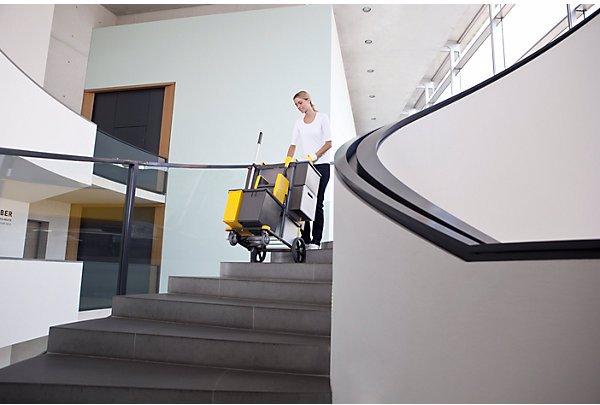 Produktbild Vermop Reinigungswagen SHOPSTER TREPPE SPRINT, 830x700x1000 + H-verstellb. Schiebegriff