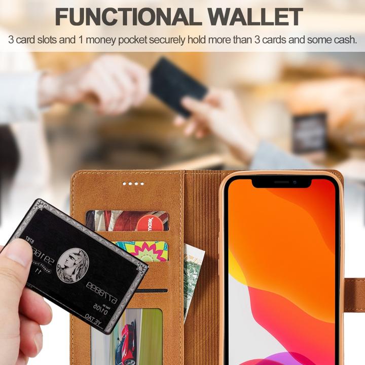 Actual product image Ueli Express Leder Buch Etui Tasche mit Kartenfach (Apple iPhone 12 mini)