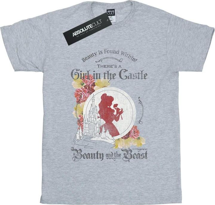 Disney Beauty And The Beast Girl in The Castle TShirt Mädchen (140, 146)