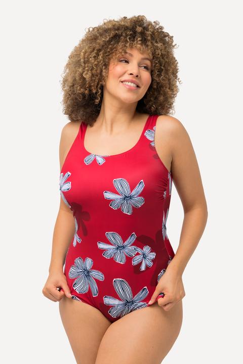 Produktbild Ulla Popken Badeanzug, Blüten, ohne Softcups, Raffung (62)