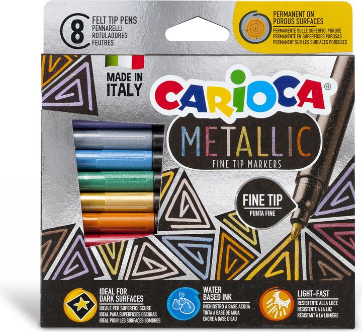 Actual product image Carioca Metal markers in 8 colours (8x)