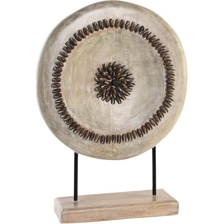 DKD Home Decor, Deko Objekt, Deko-Figur Beige Eisen Kreise (39 x 12 x 55 cm)