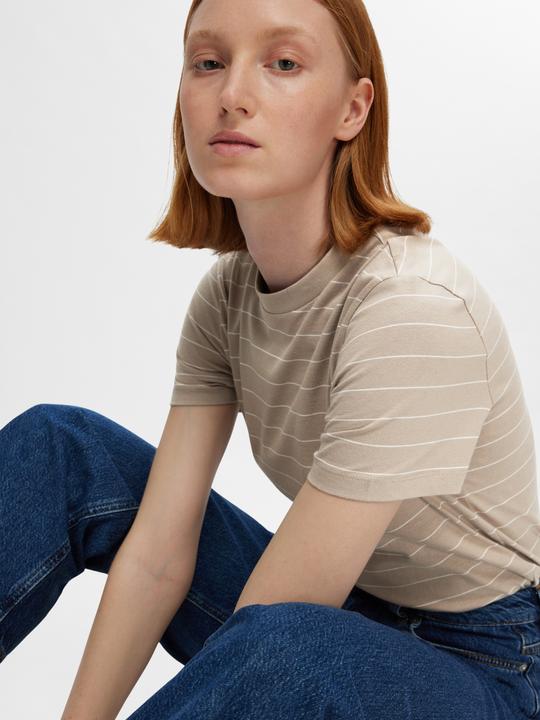 Image du produit Selected Femme T-shirt en coton rayé (XXL)