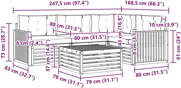 Produktbild vidaXL Outdoor-Sofa