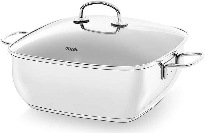 Fissler Secural® Bräter 28cm eckig mit Glas (21.50 cm, Bräter + Schmortopf, Edelstahl)