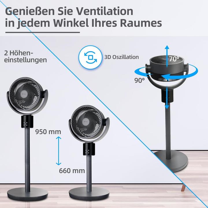 Actual product image Be Cool BC18STTIDC Ventilator 2 in 1 Stand- und Tischventilator (58 dB)