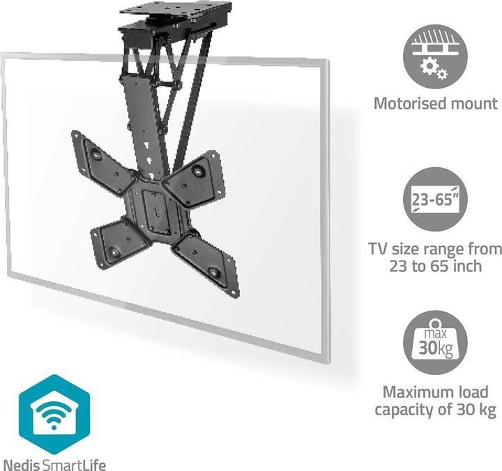 Produktbild Nedis Motorisierte TV-Deckenhalterung - 23-65" - maximal unterstützes Bildschirmgewicht: 30 kg - dre (Decke, 65", 30 kg)